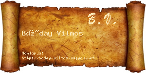 Bóday Vilmos névjegykártya