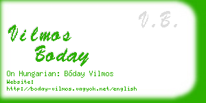 vilmos boday business card